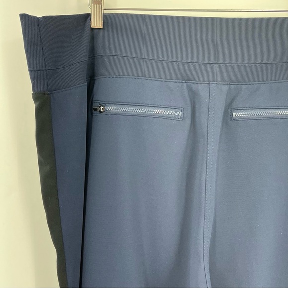 Athleta 2X Venice Wide Leg Pants Navy Blue 0226 Colorblock Travel Active zipper - Picture 4 of 10
